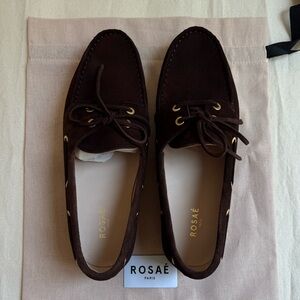 ROSAE Boat Shoes brown chocolate suede - Size 39 US8 NEW